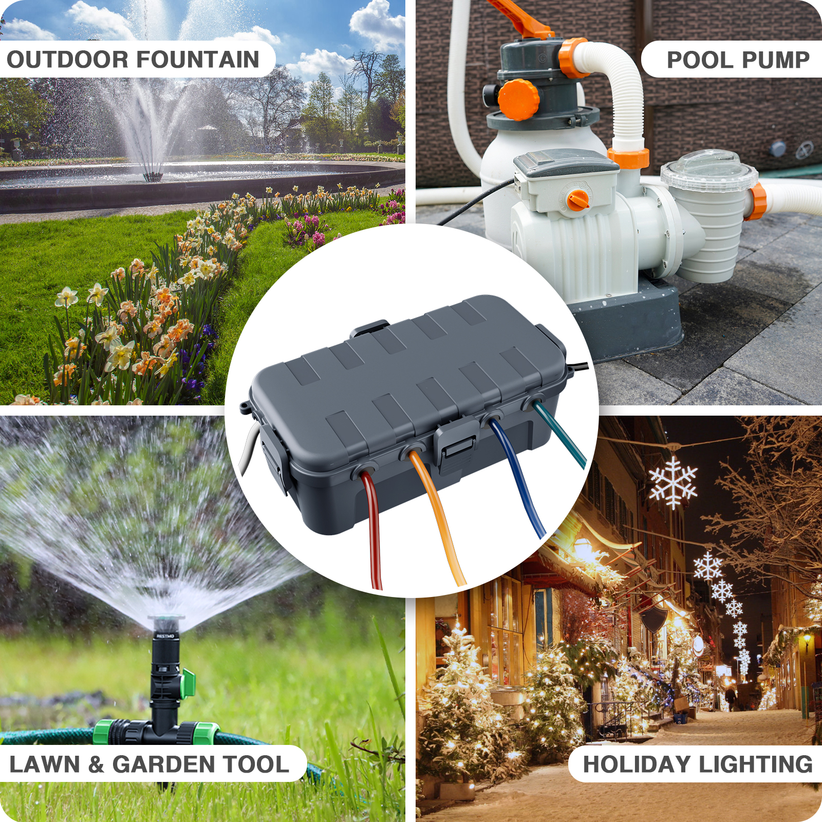 Outdoor Power Port - Outdoor Electrical Box Waterproof Extension Cord