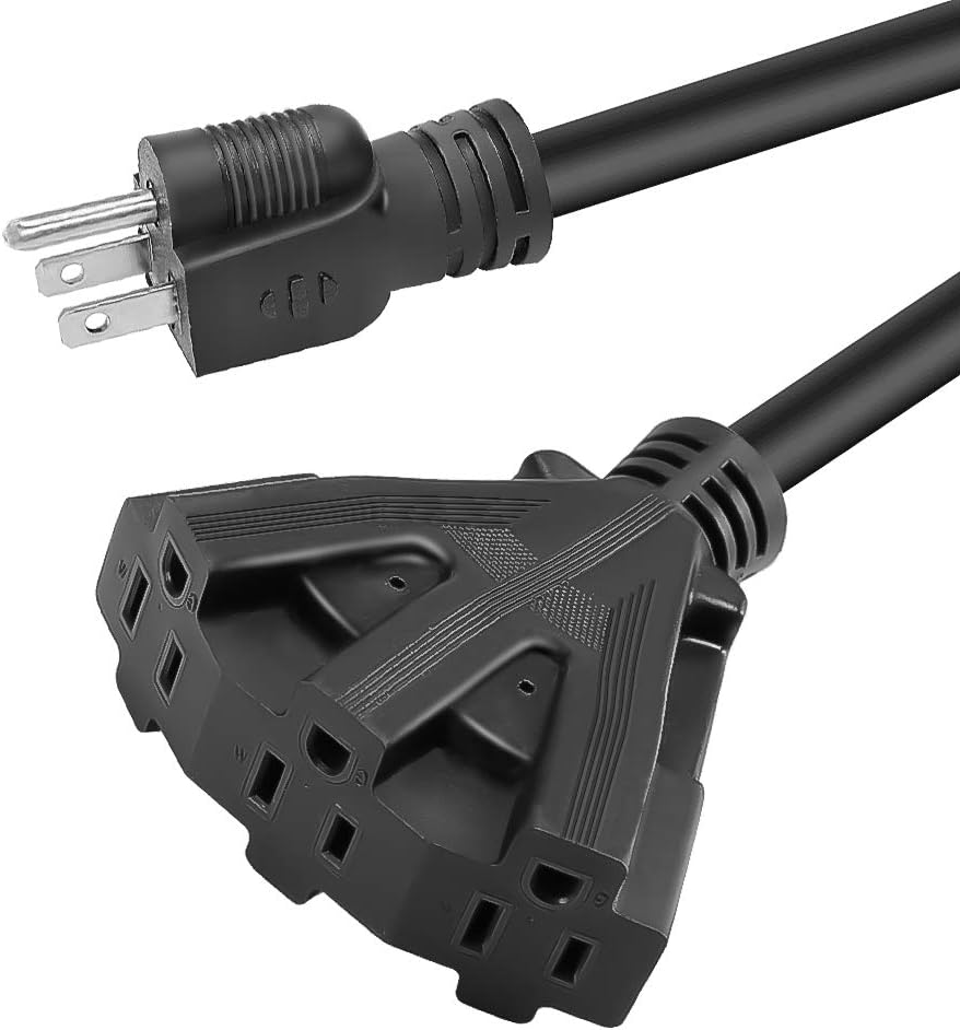Outdoor Power Outlet Extension - 100FT 12/3 Outdoor Extension Cord, Heavy