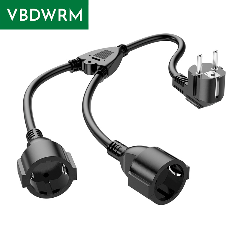 Outdoor Power Outlet Extension - EU Power Splitter Cord 1X2 European