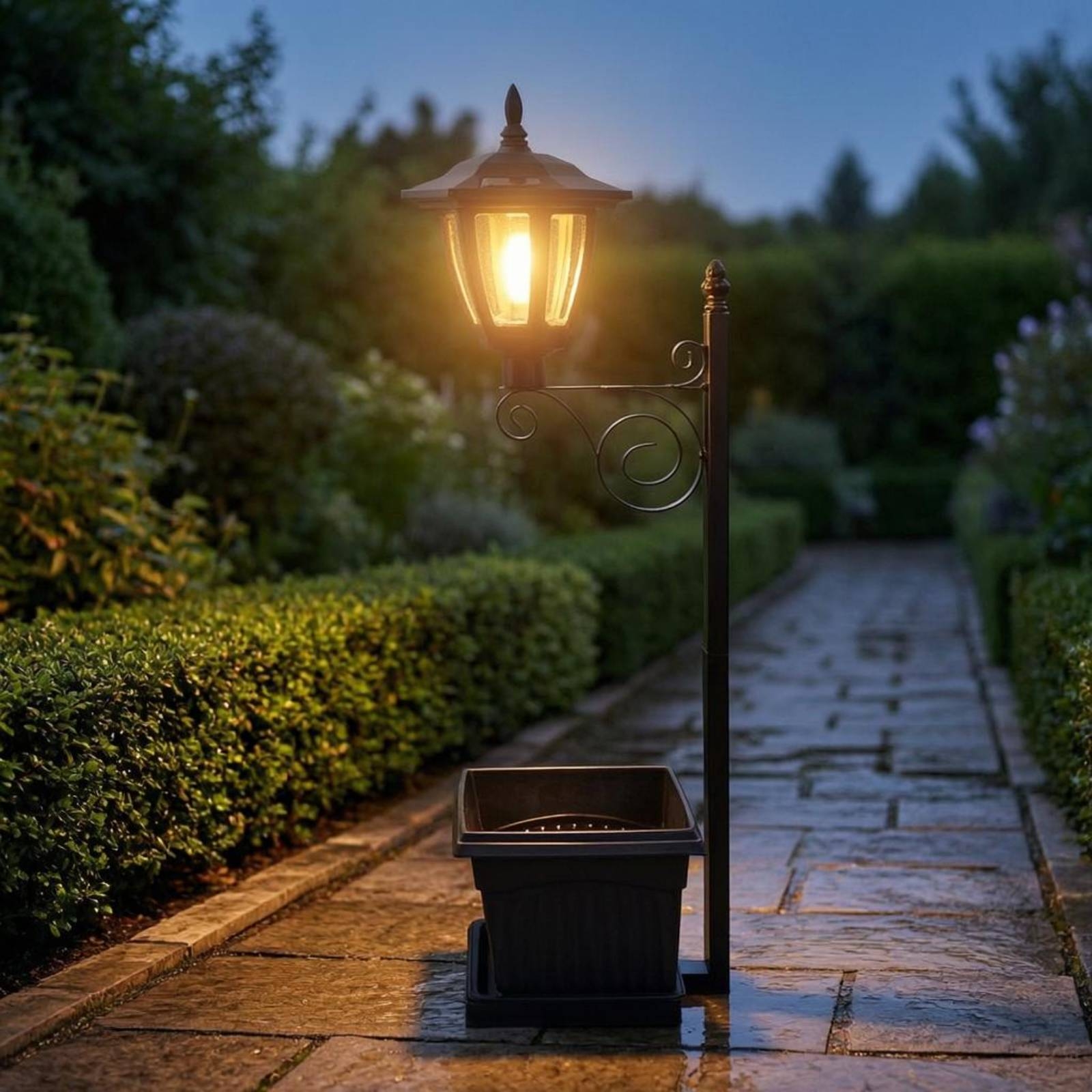 Solar Flower Pot Light Wrought - Outdoor Power For Lights 리뷰 및 가격
