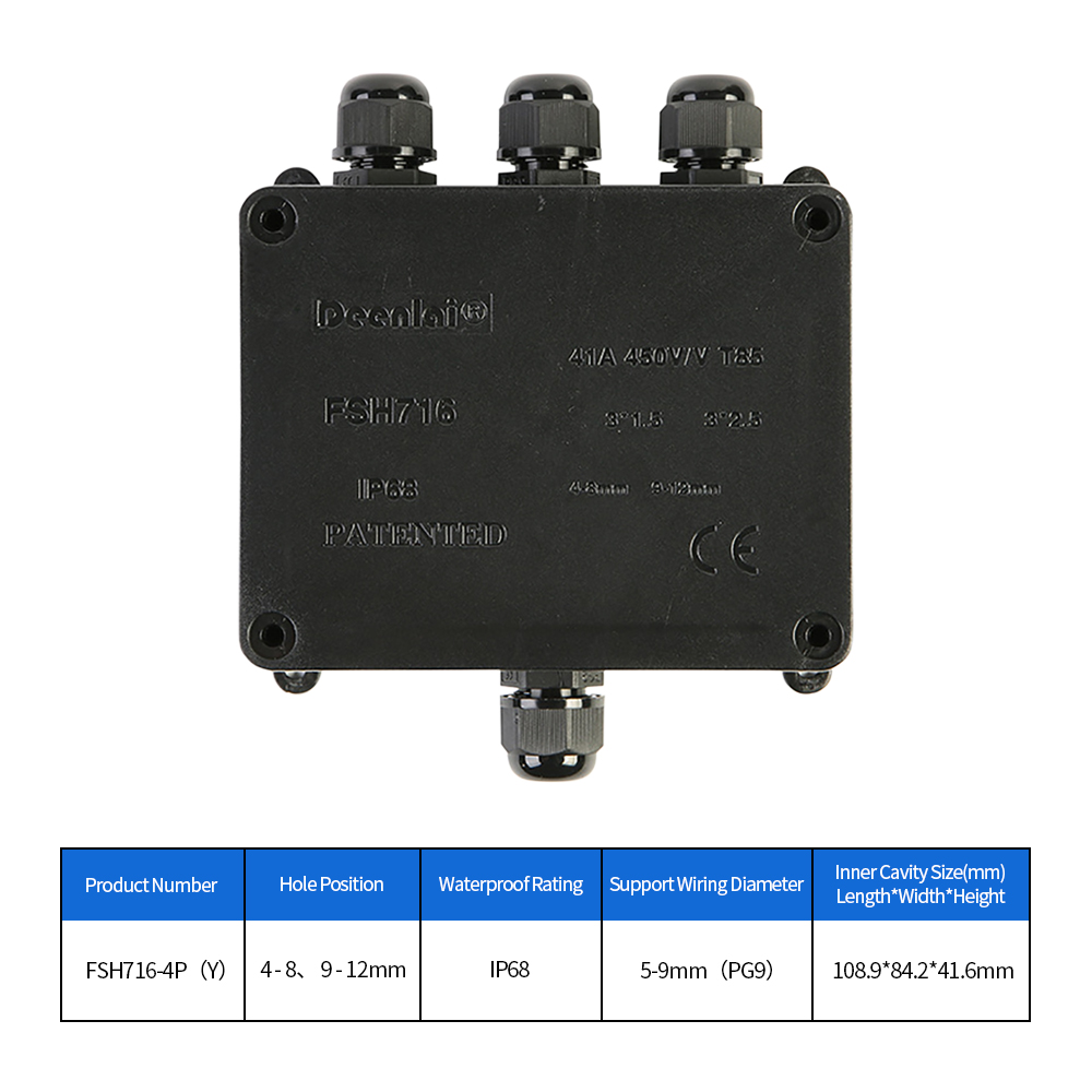 IP68 External Junction Box 4 W - Outdoor Power Cable Junction Box 리뷰 및 가격