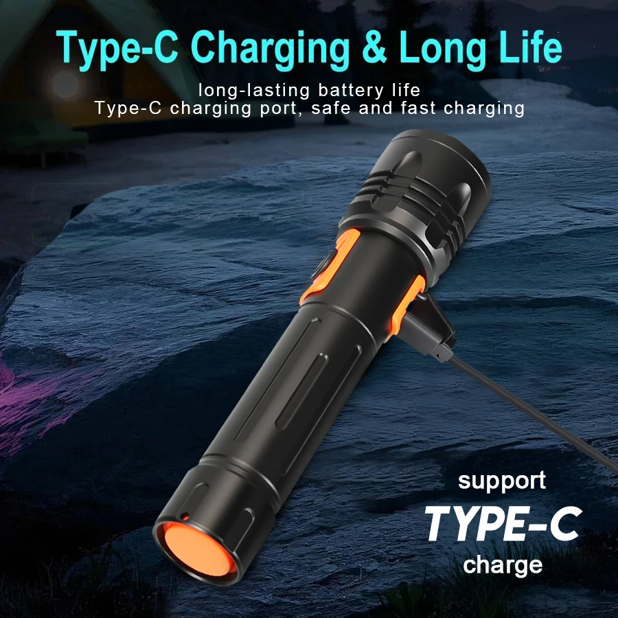 High Power LED Flashlight USB  - Outdoor Power For Lights 리뷰 및 가격