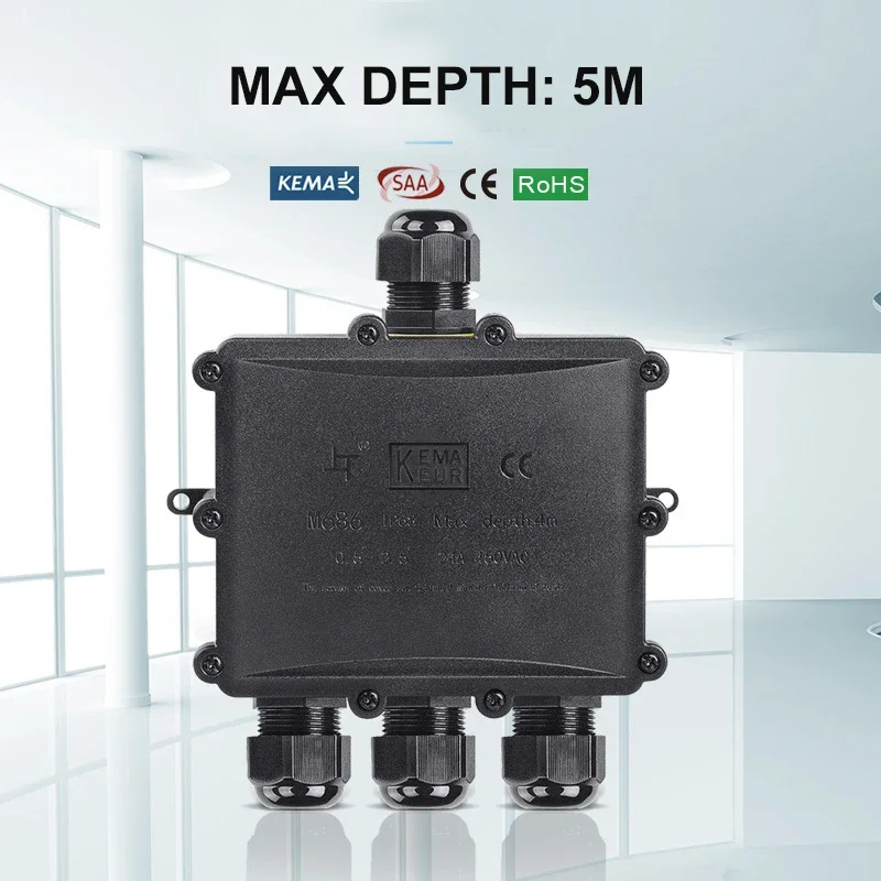 4Way 1In3Out IP68 Waterproof 4 - Outdoor Power Cable Junction Box 리뷰 및 가격
