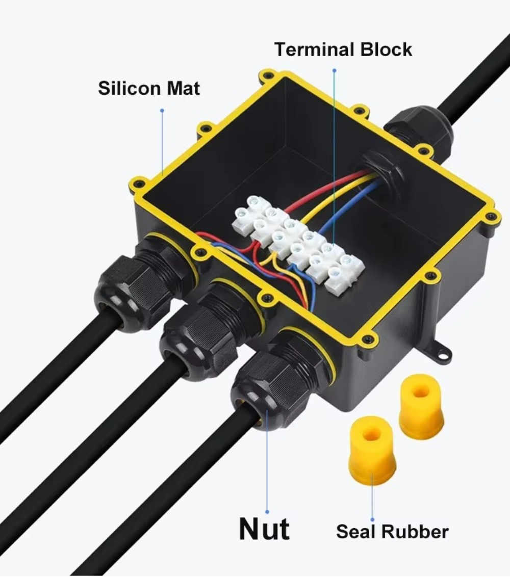 4Way 1In3Out IP68 Waterproof 4 - Outdoor Power Cable Junction Box 리뷰 및 가격