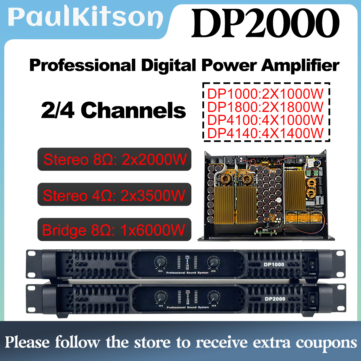 DP2000 2x2000W 8OHM Profession - Outdoor Power Amplifier 리뷰 및 가격