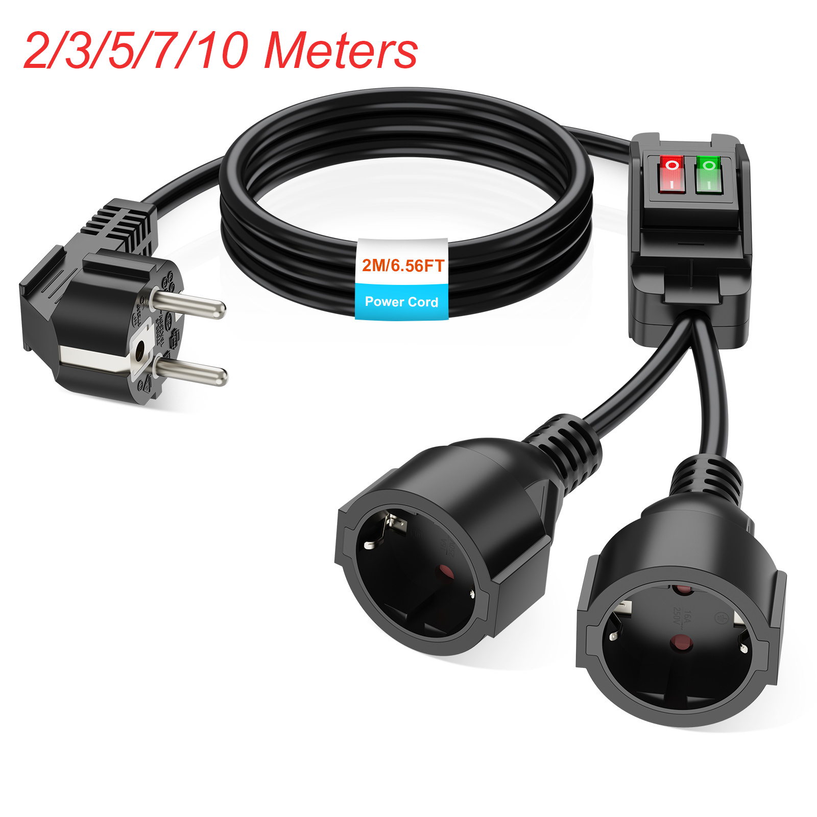 EU Plug Extension Cord with ON - Outdoor Power Outlet Extension 리뷰 및 가격