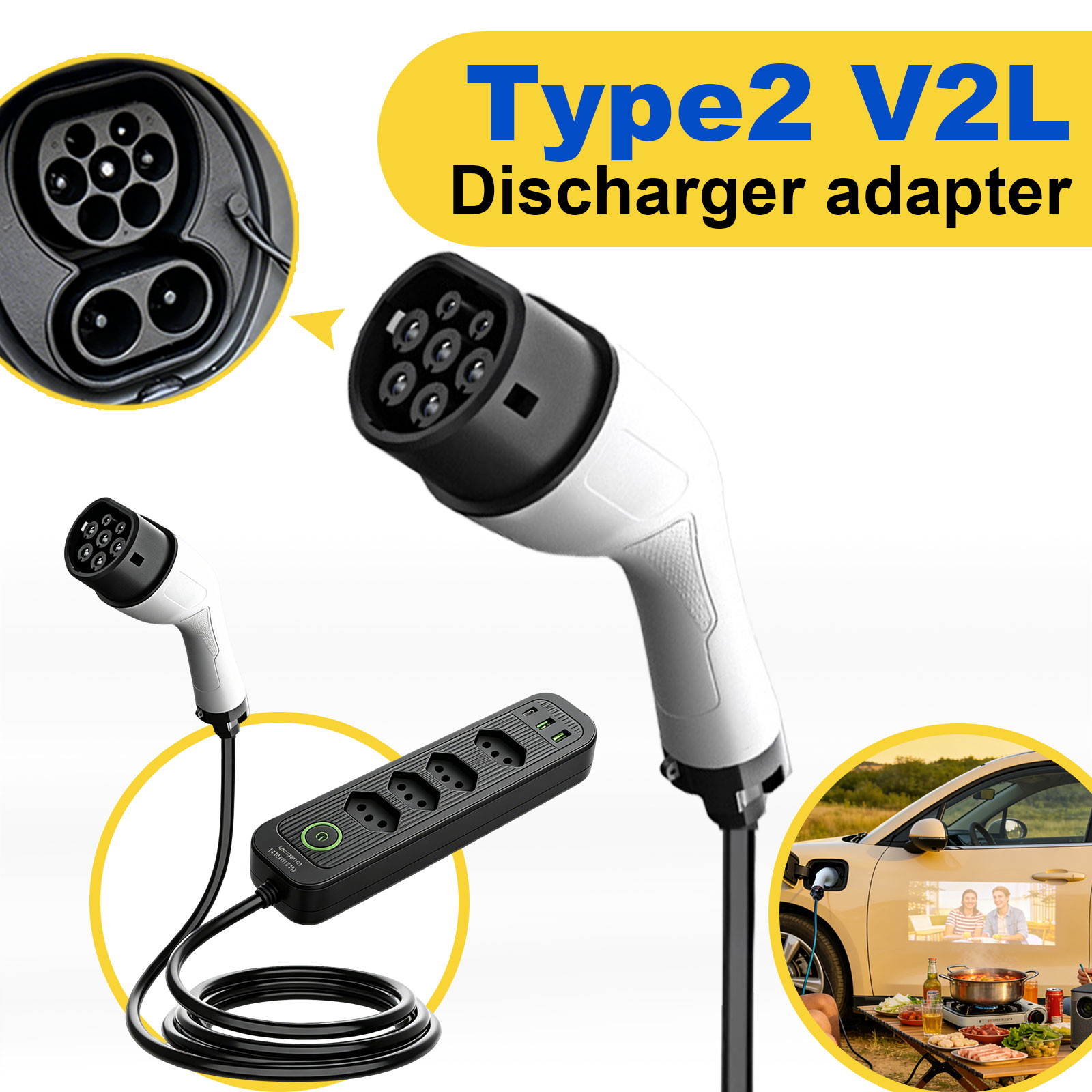 Type2 V2L Discharge Adapter 16 - Outdoor Power Outlet Extension 리뷰 및 가격