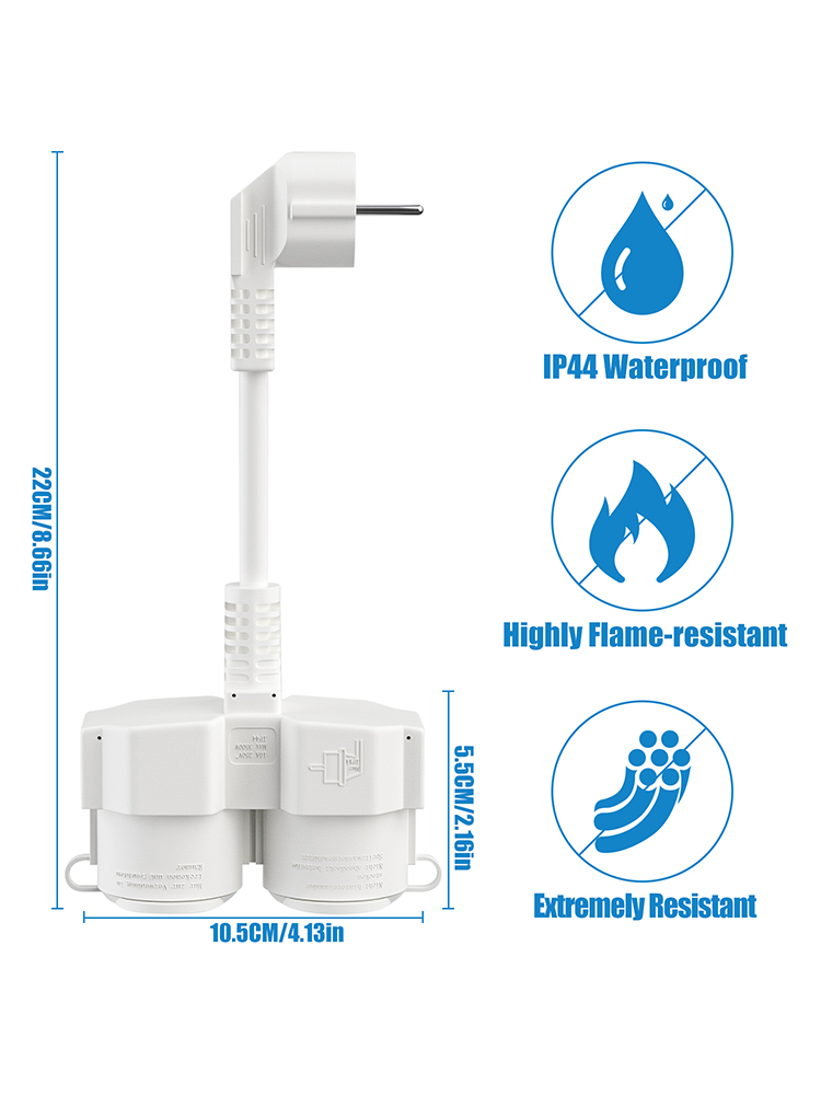 EU Extension Cable with 2 Schu - Outdoor Power Outlet Extension 리뷰 및 가격