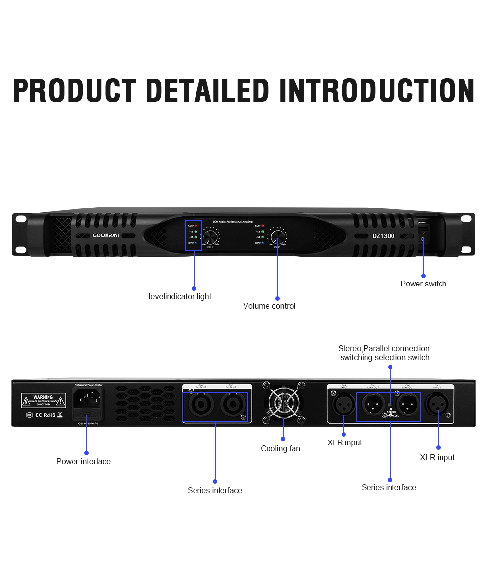 Gooermi DZ1300 1U Class D Powe - Outdoor Power Amplifier 리뷰 및 가격