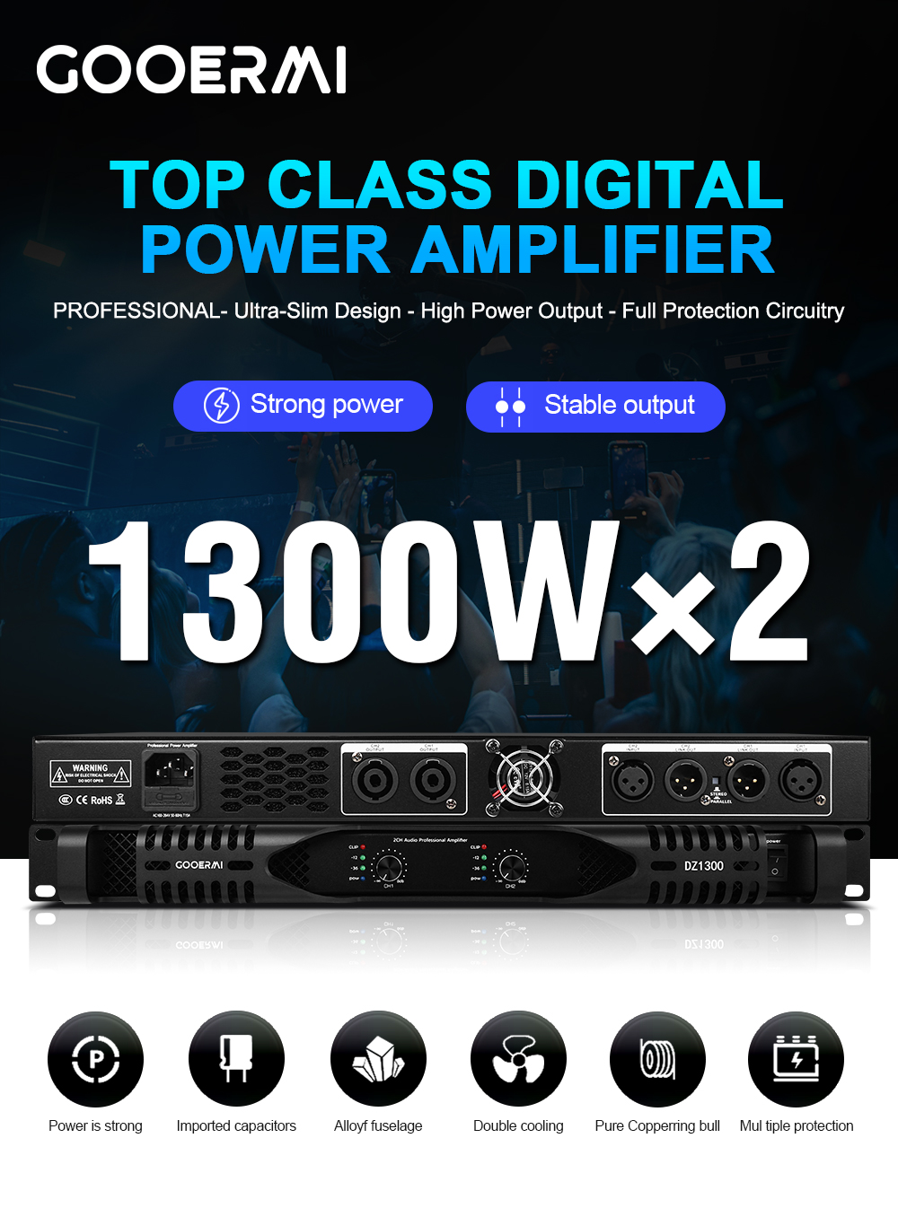 Gooermi DZ1300 1U Class D Powe - Outdoor Power Amplifier 리뷰 및 가격