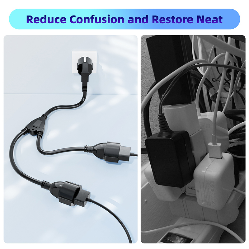 EU Power Splitter Cord 1X2 Eur - Outdoor Power Outlet Extension 리뷰 및 가격